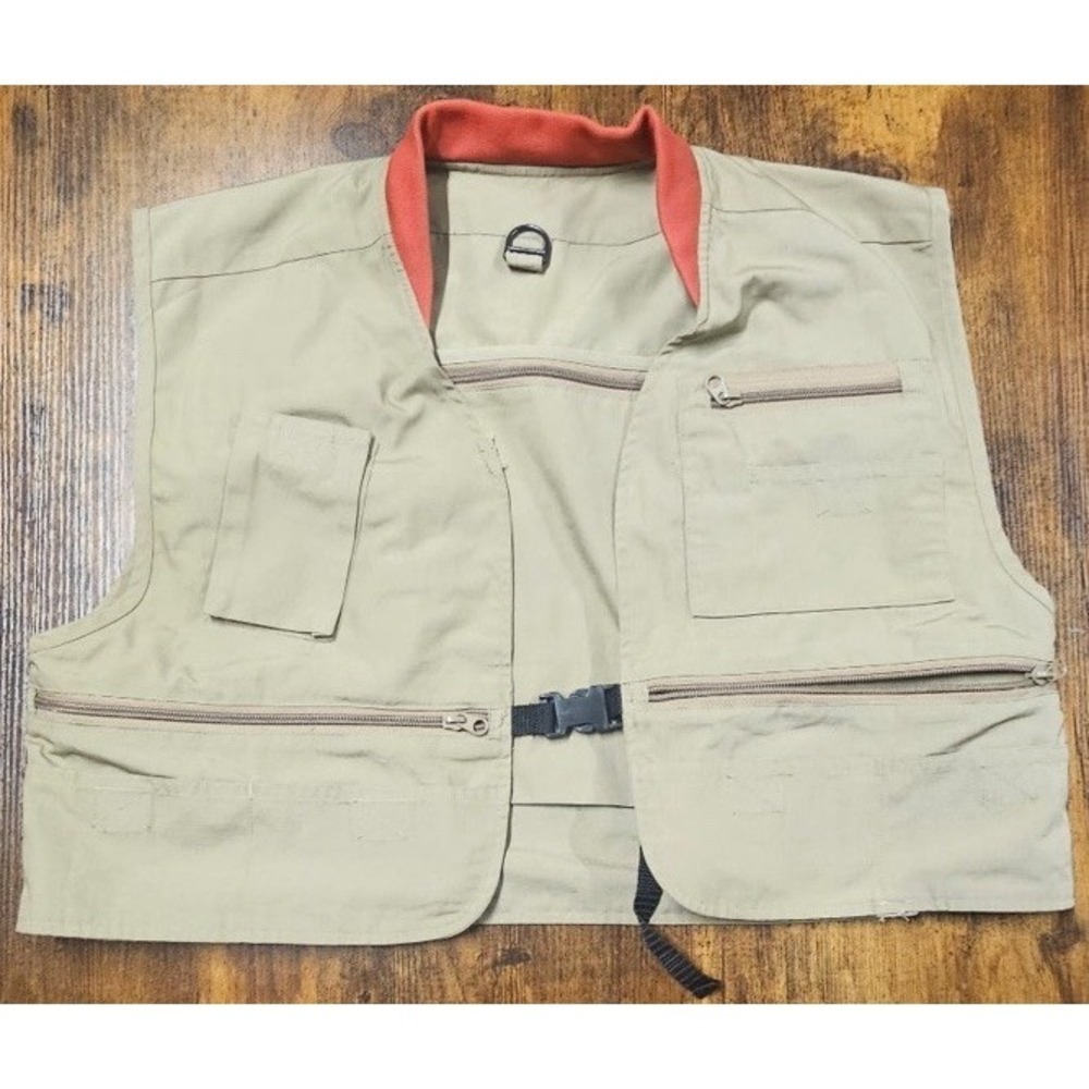 Redington Fly Fishing Vest Adults Beige Outdoors Summer Pockets Size‎ L-XL
